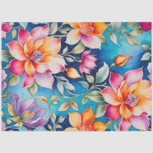 Colorful Vintage Fabric Art Tissue Paper