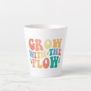Colorful Vintage Inspirational Quote "Grow" Latte Mug