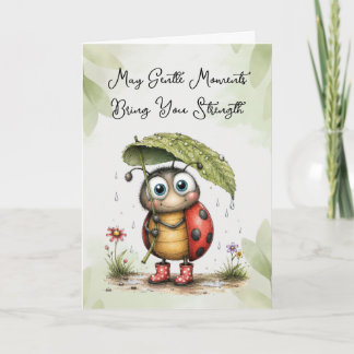 Colorful Vintage Ladybug Design "Gentle Moments" Card