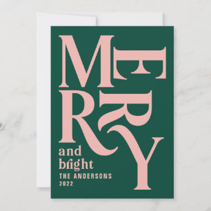 Colorful vintage merry christmas announcement