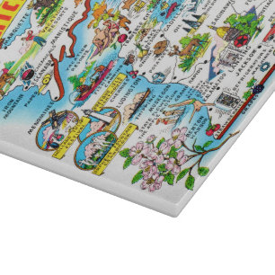 Colorful Vintage Michigan Map  Cutting Board