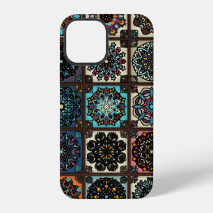 Colorful vintage seamless pattern with floral and iPhone 12 case