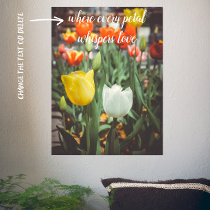 Colorful vintage style spring tulips  poster