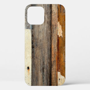 Colorful Vintage Timber Panels with peeling painta iPhone 12 Case
