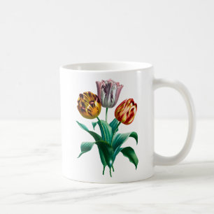 Colorful Vintage Watercolor Tulip Flowers Bouquet Coffee Mug