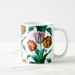 Colorful Vintage Watercolor Tulip Flowers Pattern Coffee Mug