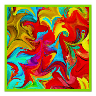 Colorful Vivid Abstract Pattern Poster