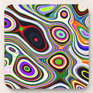 Colorful Vivid Abstraction Pattern Coaster