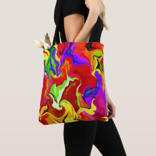 Colorful Vivid Abstractions Pattern Tote Bag