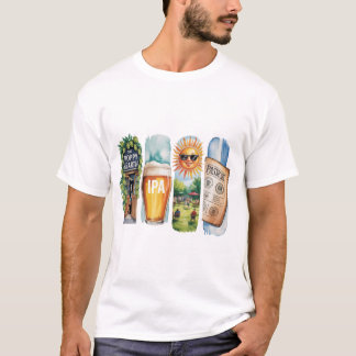 COLORFUL WATERCOLOR BEER THEMED BRUSHSTROKES T-Shirt