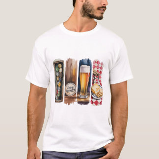 COLORFUL WATERCOLOR BEER THEMED BRUSHSTROKES T-Shirt