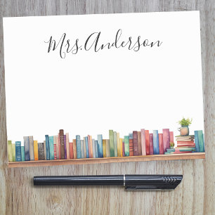Colorful Watercolor Books Teacher Name Post-it Notes