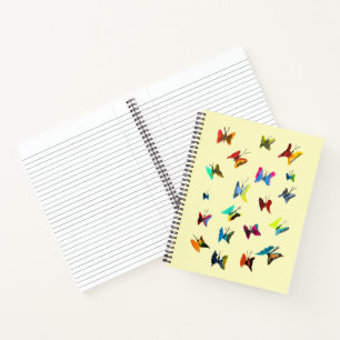 Colorful watercolor butterflies notebook