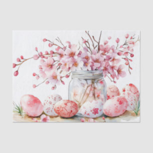 Colorful watercolor Easter Eggs and Flowers Tissue Paper