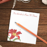 Colorful Watercolor Floral Personalized Notepad<br><div class="desc">Stay organized in style with this simple cute name reminder pad, featuring a stylish watercolor floral design. Adorned with colorful lily flowers in vibrant orange, yellow, and green, this pretty feminine template adds a touch of elegance to your daily planning. The delicate wildflower accents create a charming elegant wildflower theme,...</div>