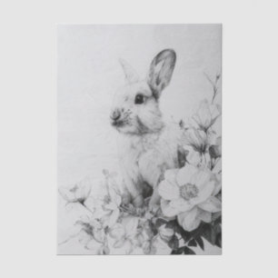 Colorful watercolor Flowers and Easter Bunny Tissue Paper