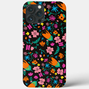 Colorful Watercolor Flowers Floral Pattern  iPhone 13 Pro Max Case