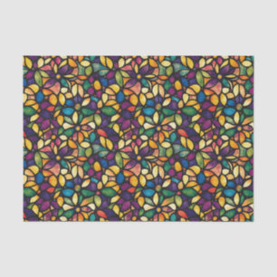 Colorful Watercolor Mosaic Stained Glass Decoupage Tissue Paper