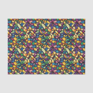 Colorful Watercolor Mosaic Stained Glass Decoupage Tissue Paper