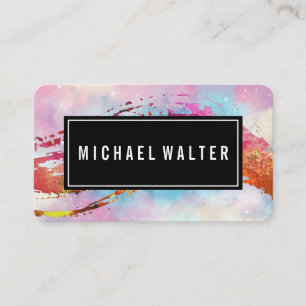 Colorful Watercolor Paint Brushed   Artistic  Business Card