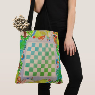 Colorful Watercolor Playable Gameboard Tote Bag