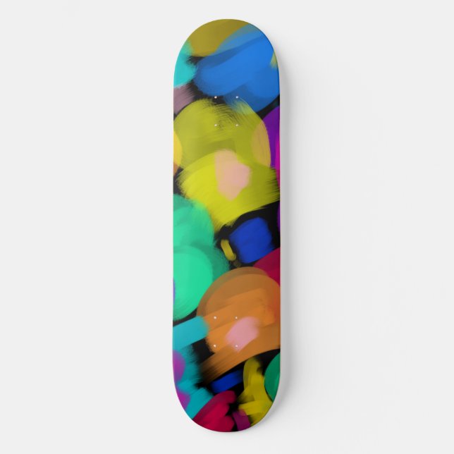 Colorful watercolor print skateboard (Front)