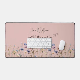Colorful Watercolor Wildflower Desk Mat