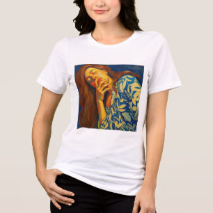Colorful Watercolor Woman T-Shirt Tri-Blend Shirt