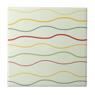 Colorful Wave Lines Pattern Ceramic Tile