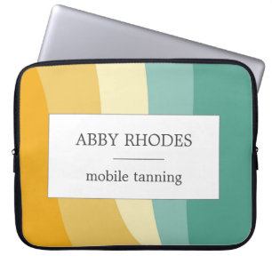 Colorful wave lines personalized laptop sleeve