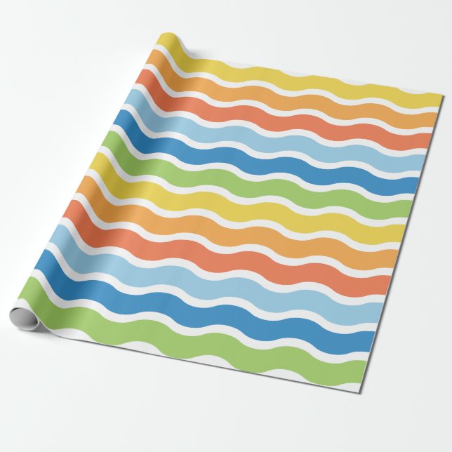 Colorful Waves Pattern Wapping Paper (Unrolled)