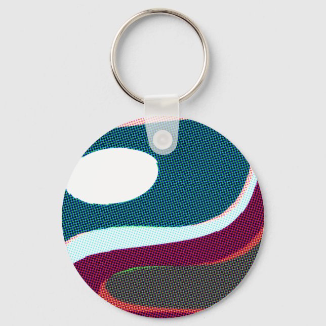 Colorful Wavy Abstract 612 Key Ring (Front)