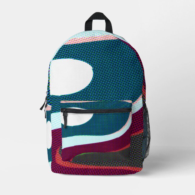 Colorful Wavy Abstract 612 Printed Backpack (Front)