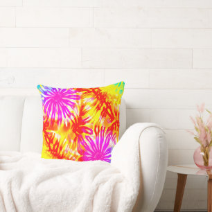 COLORFUL WEB INSPIRED DESIGN TIE-DYE CUSHION