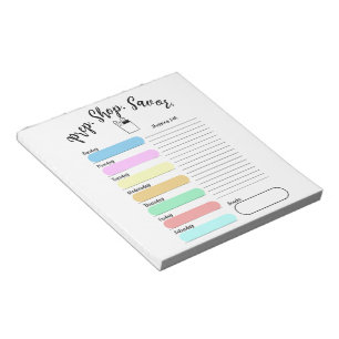 Colorful Weekly Meal Plan Notepad