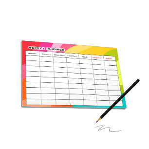 Colorful weekly planner notepad