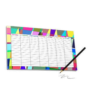 Colorful weekly planner notepad