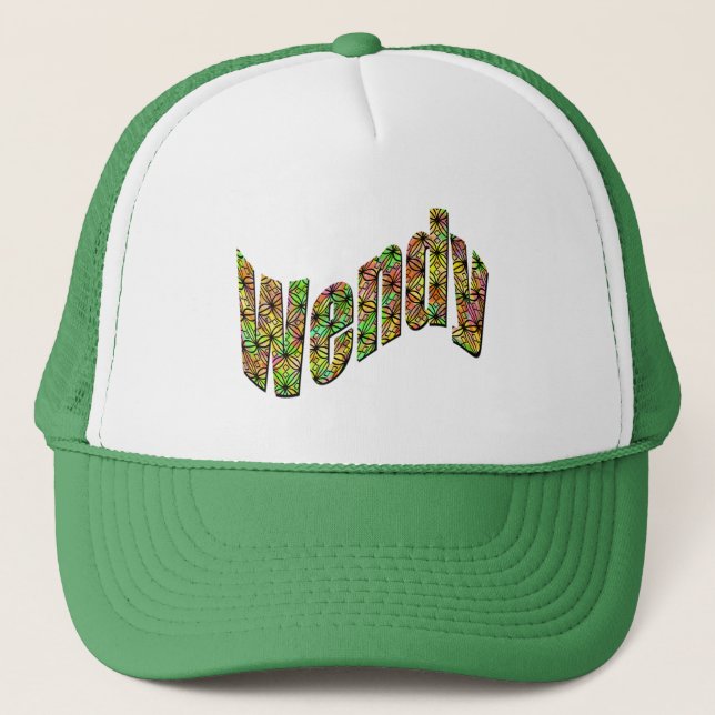 Colorful Wendy Name, Truckers Hat (Front)
