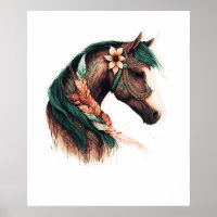 Colorful western abstract horse art
