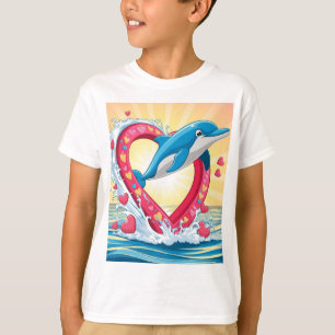 Colorful Whale Heart: Love You Mom T-Shirt