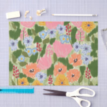 Colorful Whimsical Wildflower Tissue Paper 