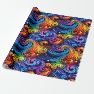 Colorful whirlpool pattern wrapping paper
