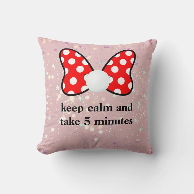Colorful White and Red Ribbon Cushion (Front)