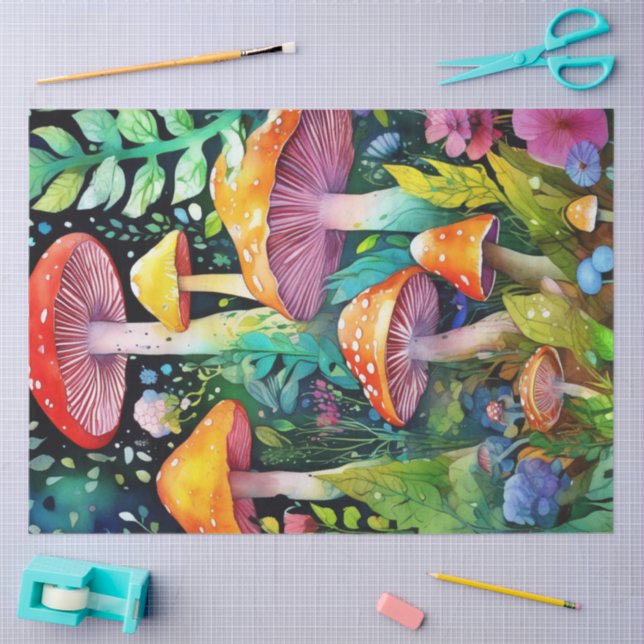 Colorful Wild MushroomsTissue Paper (Craft)