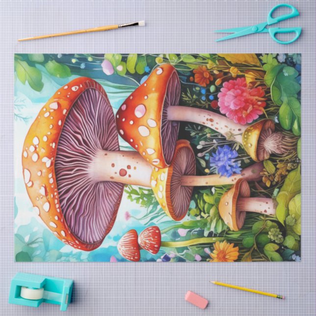 Colorful Wild MushroomsTissue Paper (Craft)