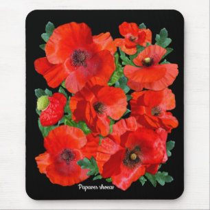 Colorful Wild Red Poppies Mouse Pad