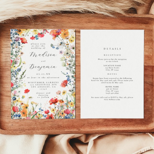 Colorful Wildflower All in One Wedding Invitation (Creator Uploaded)