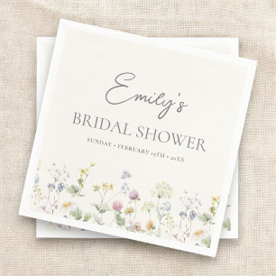 Colorful Wildflower Bridal Shower Brunch  Napkin