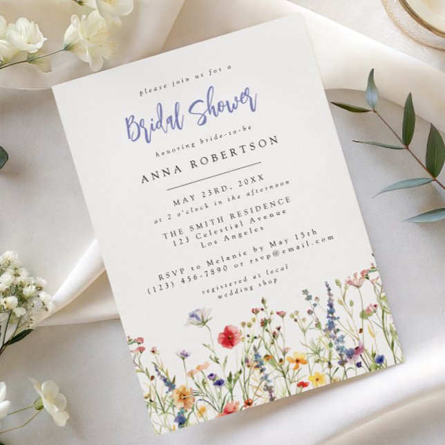 Colorful Wildflower Bridal Shower Invitation (Creator Uploaded)
