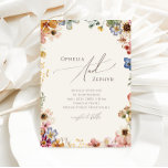 Colorful Wildflower Garden | Beige Casual Wedding Invitation<br><div class="desc">This colorful wildflower garden | beige casual wedding invitation is perfect for your simple, whimsical boho rainbow summer wedding. The bright, enchanted pink, yellow, orange, and gold color florals give this product the feel of a minimalist elegant vintage hippie spring garden. The modern design is artsy and delicate, portraying a...</div>